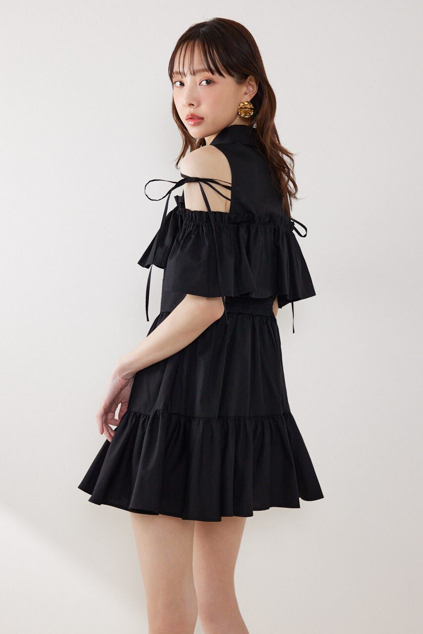 rienda「オフショルフリルティアードミニワンピース」|ワンピース|