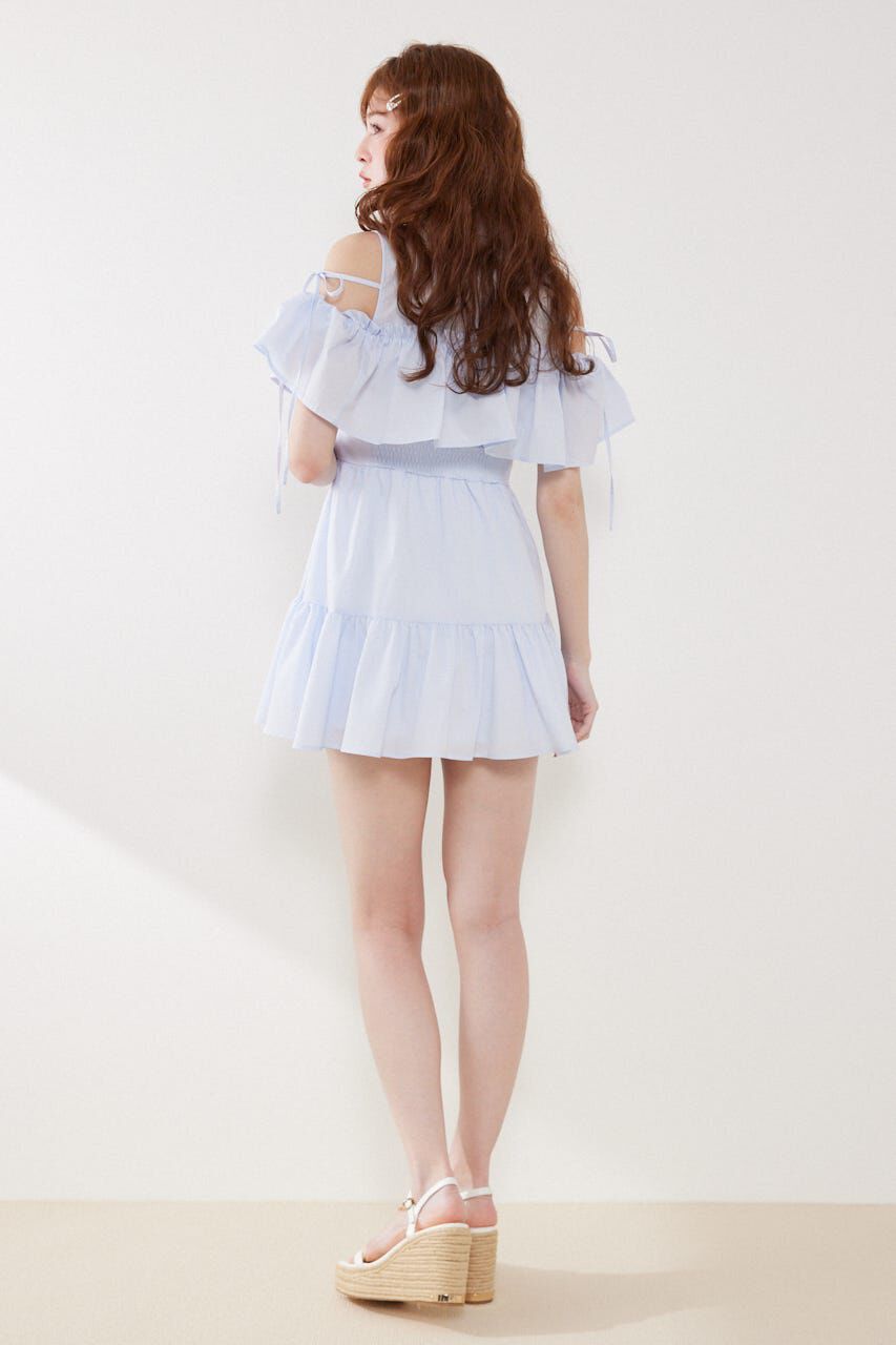 rienda「オフショルフリルティアードミニワンピース」|ワンピース|