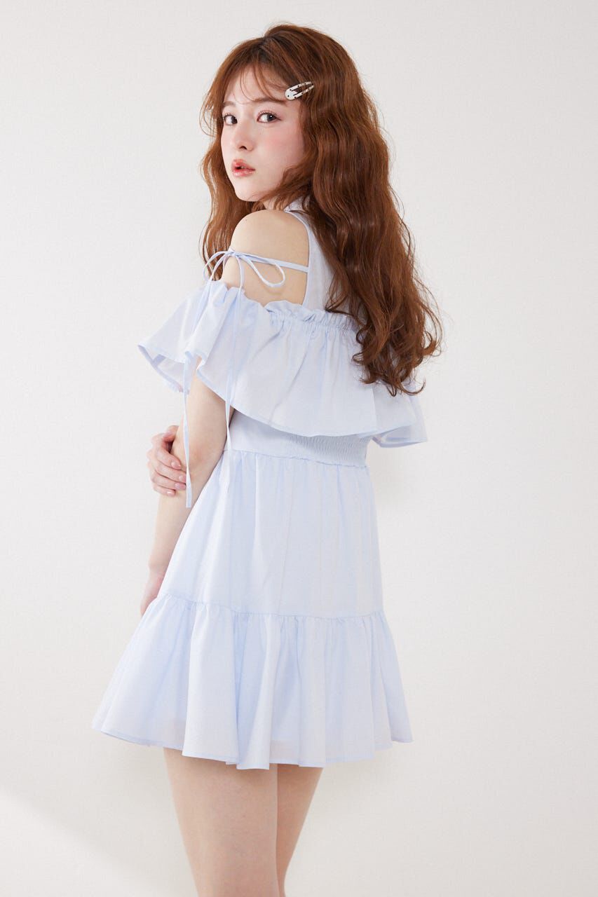 rienda「オフショルフリルティアードミニワンピース」|ワンピース|