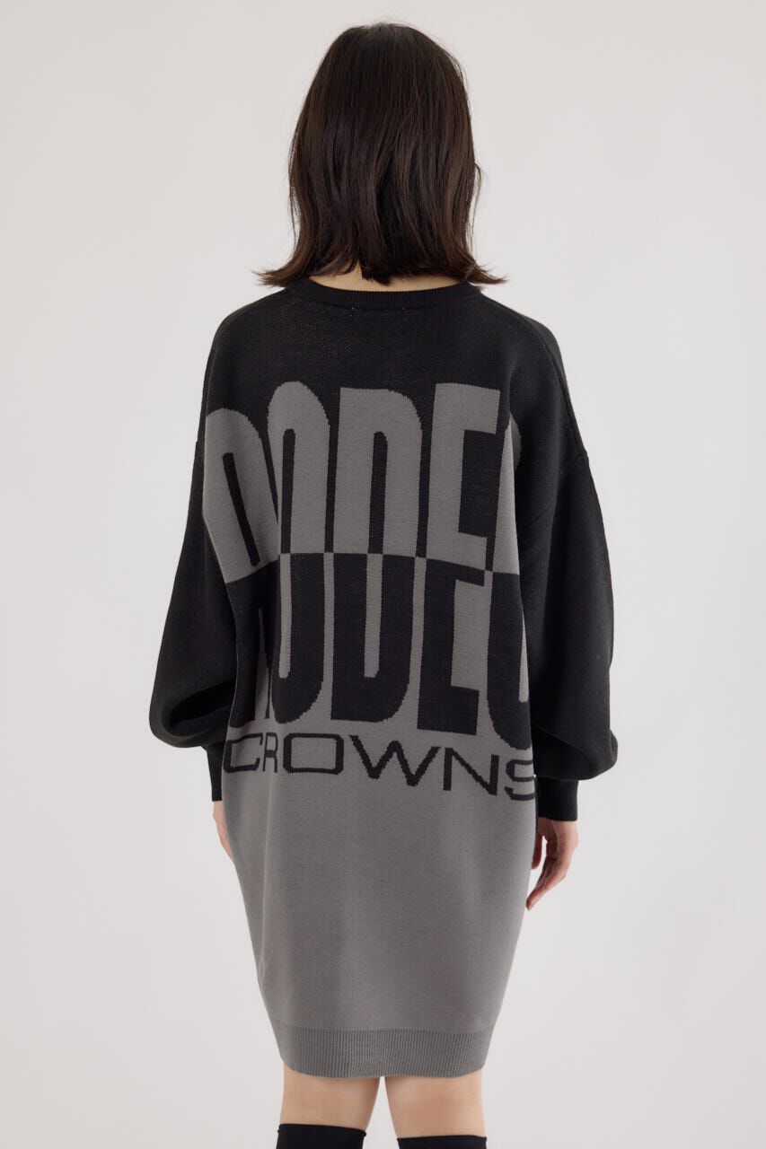 RODEO CROWNS「バックバイカラーロゴニットワンピース」|ワンピース|