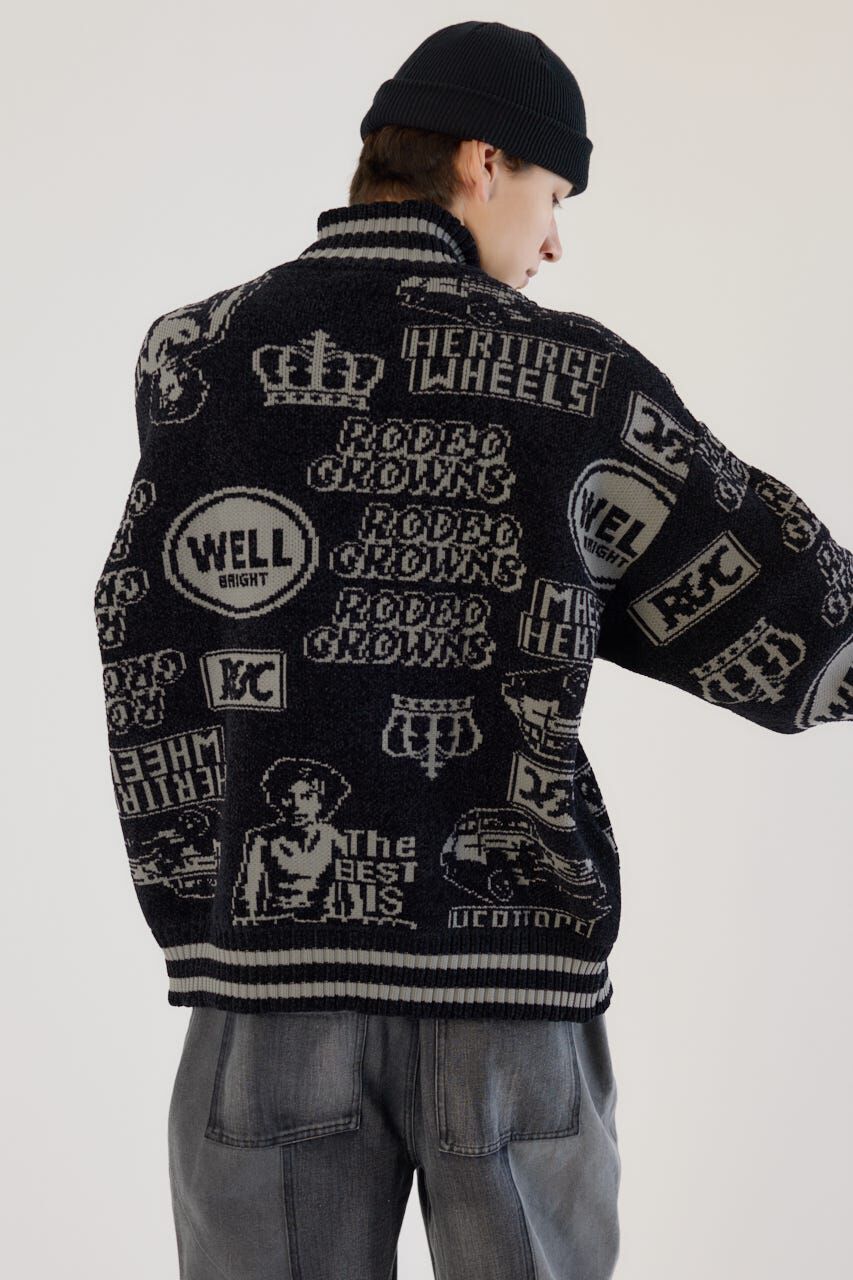 RODEO CROWNS「グラフィティーニットスタジャン」|ブルゾン・スタジャン|