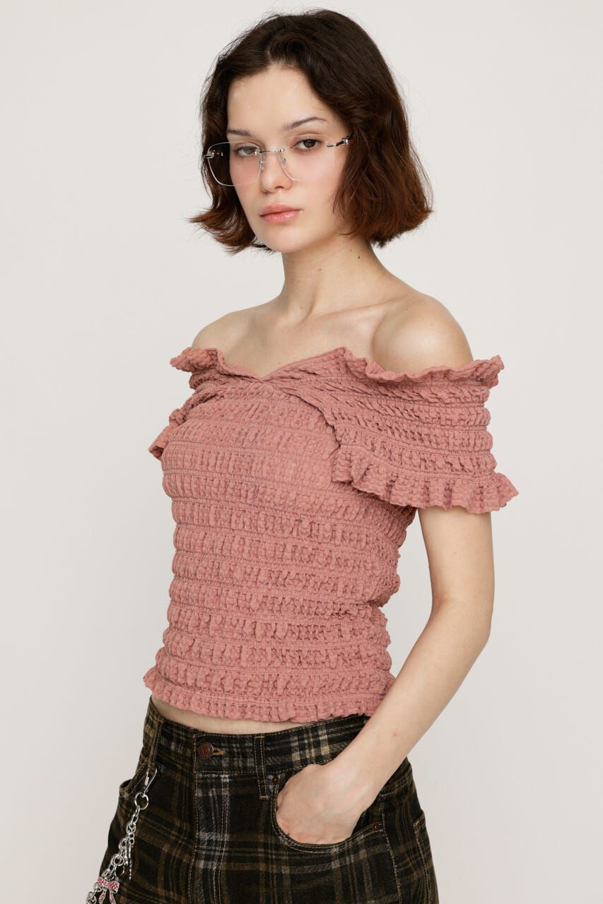 SLY「SHEER SHIRRING BUSTIER トップス」|その他|