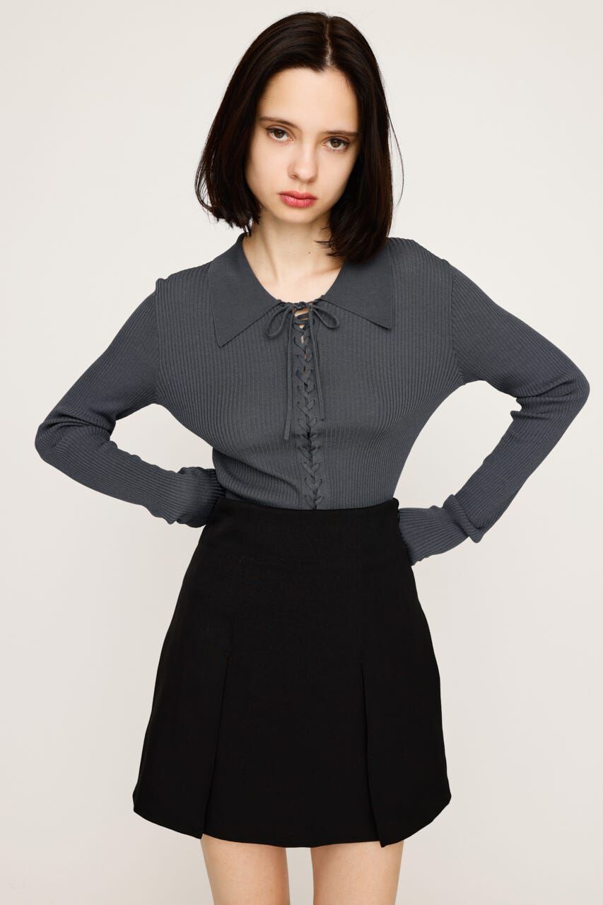 SLY「LACE UP H／G トップス」|ニット・セーター|D/GRY3
