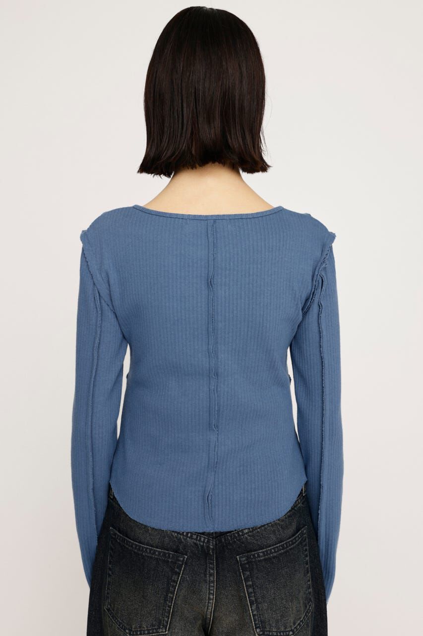 SLY「FRONT BUTTON CUT RIB トップス」|Tシャツ・カットソー|
