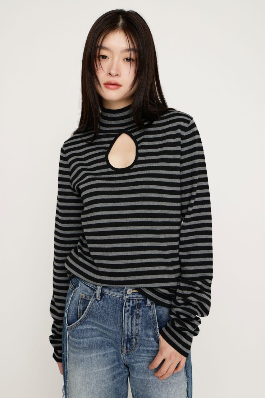 SLY「H／N KNIT チュニック」|ニット・セーター|M/BLK7