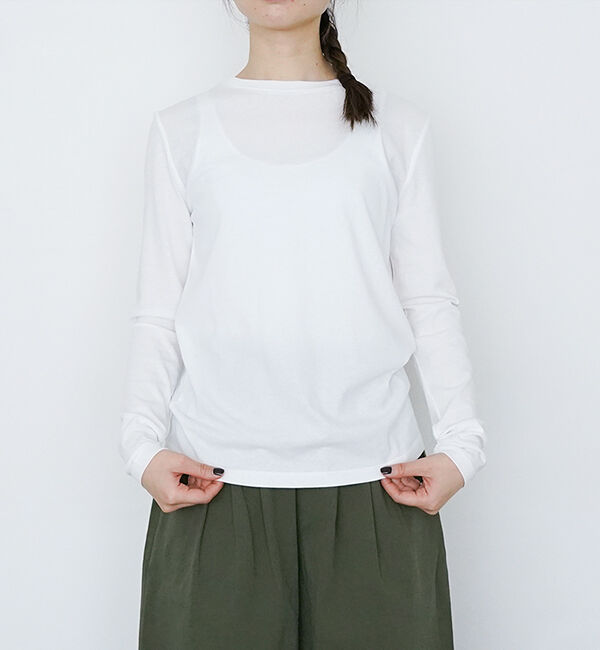 オローネ「マイアンダーカットソー」|Tシャツ・カットソー|オフホワイト