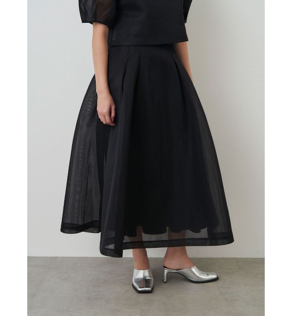 ELENDEEK「MESH BONDING FLARED SK」|スカート|