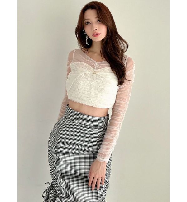 RESEXXY「シャーリングレイヤードトップス」|シャツ・ブラウス|