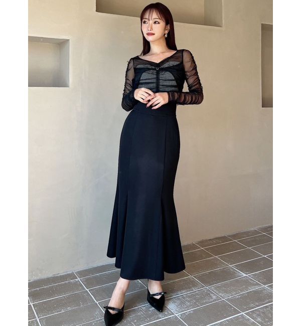 RESEXXY「シャーリングレイヤードトップス」|シャツ・ブラウス|