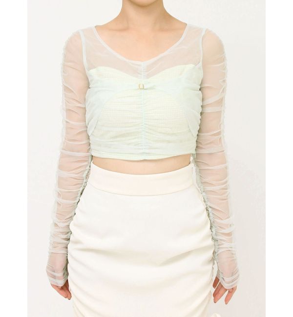 RESEXXY「シャーリングレイヤードトップス」|シャツ・ブラウス|