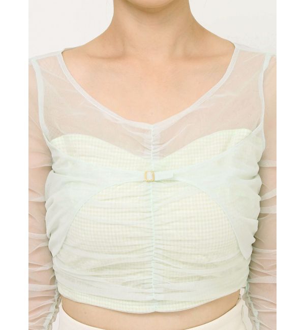 RESEXXY「シャーリングレイヤードトップス」|シャツ・ブラウス|