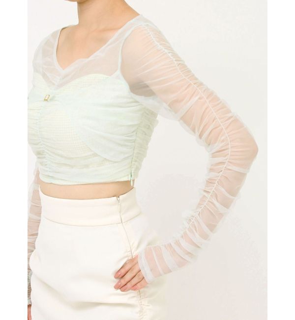 RESEXXY「シャーリングレイヤードトップス」|シャツ・ブラウス|