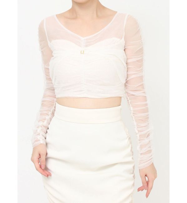 RESEXXY「シャーリングレイヤードトップス」|シャツ・ブラウス|