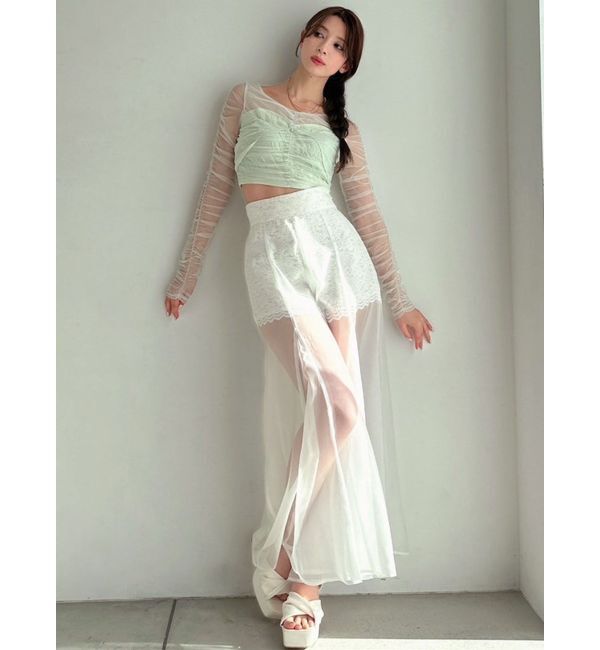 RESEXXY「シャーリングレイヤードトップス」|シャツ・ブラウス|