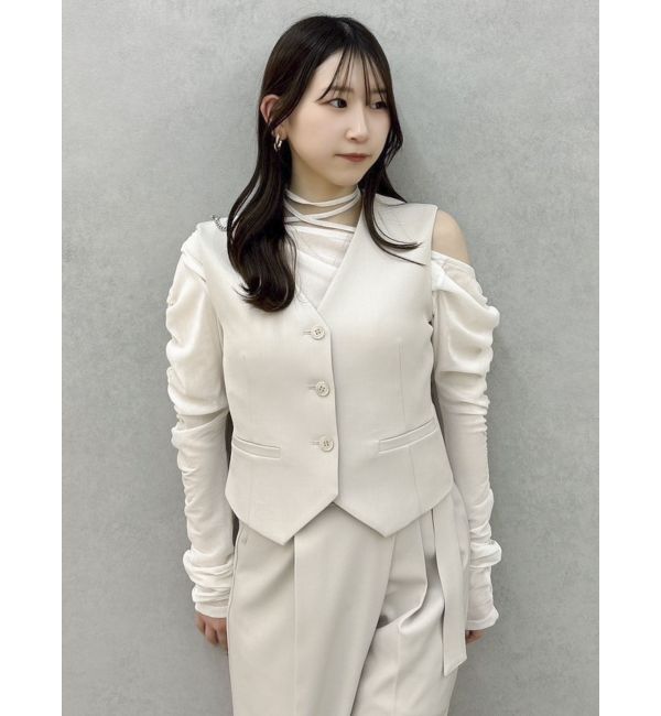 dazzlin「【セットアップ対応】ショルダーリボンジレ」|ベスト・ジレ|