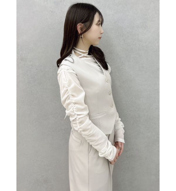 dazzlin「【セットアップ対応】ショルダーリボンジレ」|ベスト・ジレ|