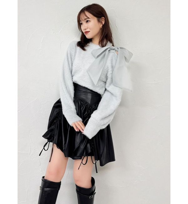 dazzlin「ワンショルミニシャギーニットトップス」|ニット・セーター|