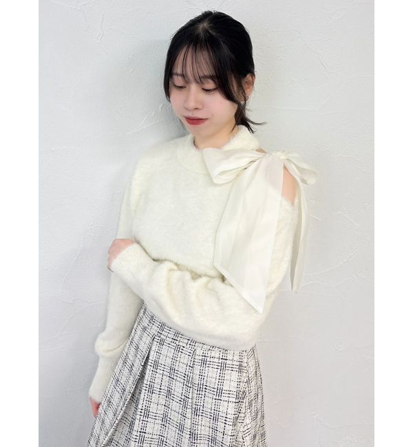 dazzlin「ワンショルミニシャギーニットトップス」|ニット・セーター|