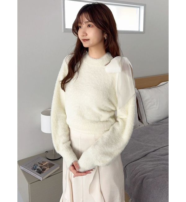 dazzlin「ワンショルミニシャギーニットトップス」|ニット・セーター|