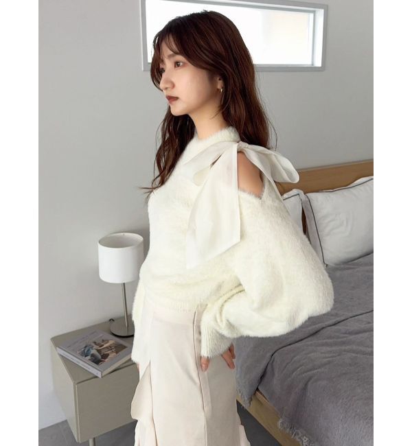 dazzlin「ワンショルミニシャギーニットトップス」|ニット・セーター|