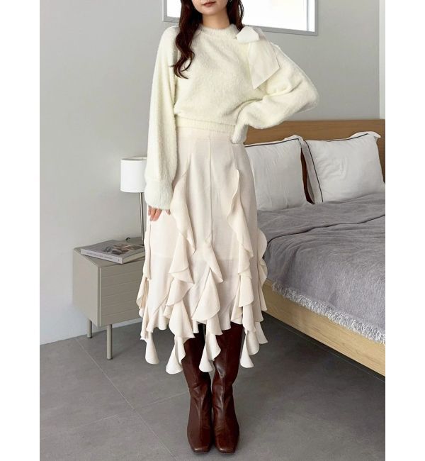 dazzlin「ワンショルミニシャギーニットトップス」|ニット・セーター|