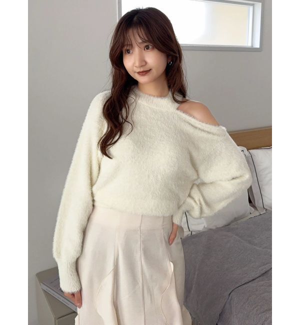 dazzlin「ワンショルミニシャギーニットトップス」|ニット・セーター|