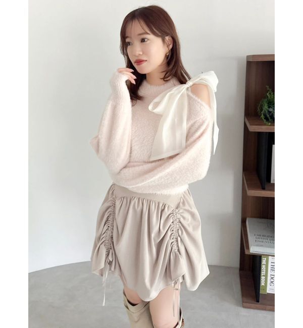 dazzlin「ワンショルミニシャギーニットトップス」|ニット・セーター|