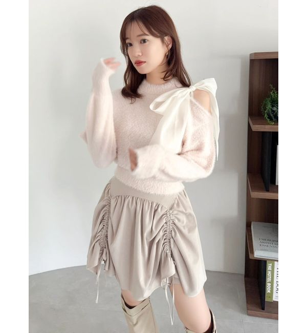 dazzlin「ワンショルミニシャギーニットトップス」|ニット・セーター|