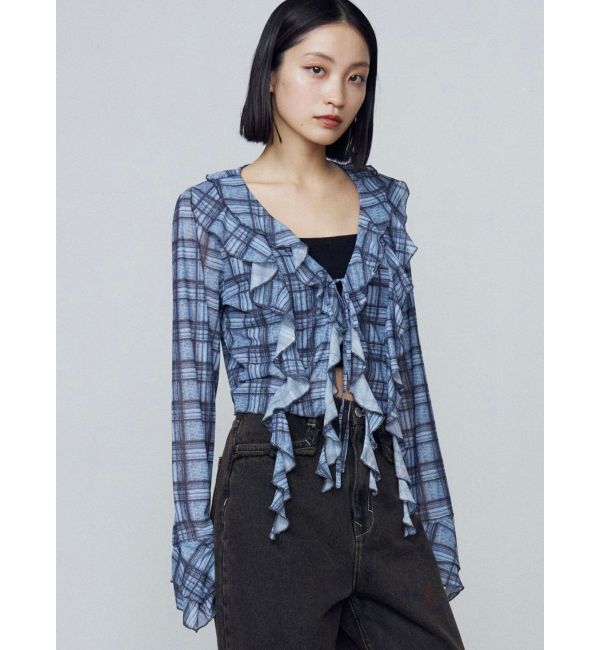 EMODA「ラッフルハングクロップドブラウス」|Tシャツ・カットソー|