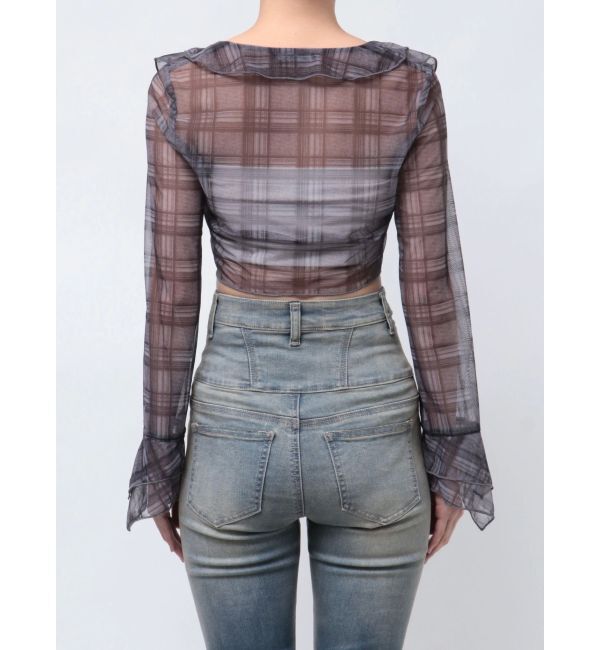 EMODA「ラッフルハングクロップドブラウス」|Tシャツ・カットソー|