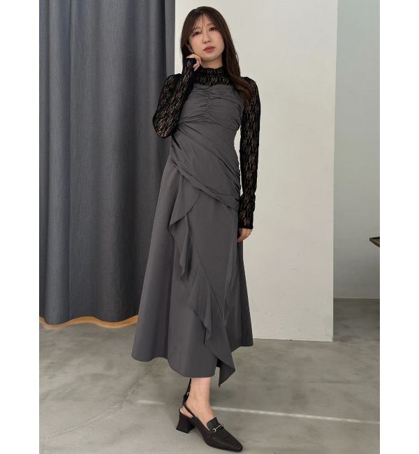 MERCURYDUO「ギャザードレープドッキングワンピース」|ワンピース|