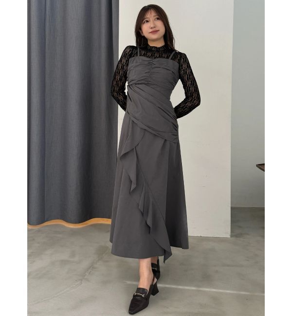 MERCURYDUO「ギャザードレープドッキングワンピース」|ワンピース|