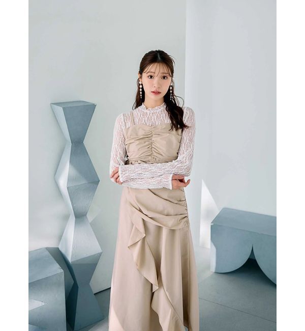 MERCURYDUO「ギャザードレープドッキングワンピース」|ワンピース|