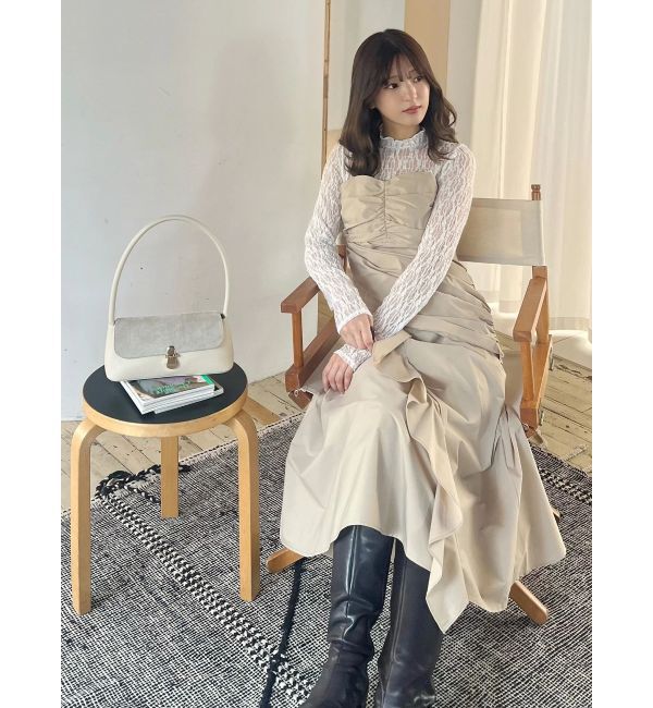 MERCURYDUO「ギャザードレープドッキングワンピース」|ワンピース|