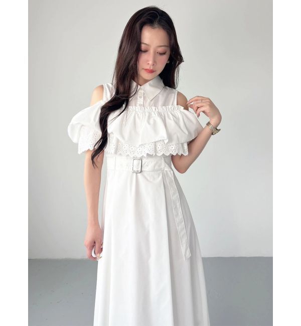 MERCURYDUO「オフショルシャツワンピース」|ワンピース|