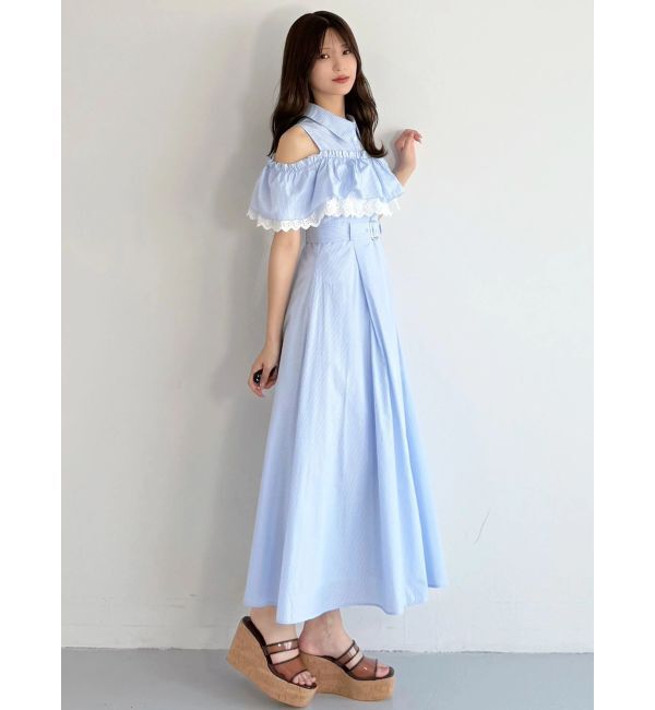 MERCURYDUO「オフショルシャツワンピース」|ワンピース|