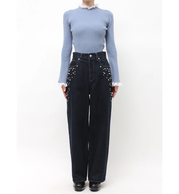 MERCURYDUO「パールビジューデニム」|デニム|