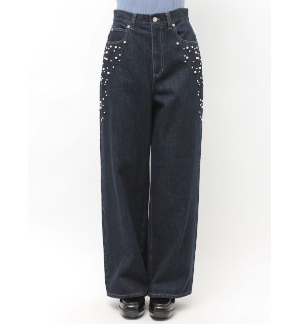 MERCURYDUO「パールビジューデニム」|デニム|