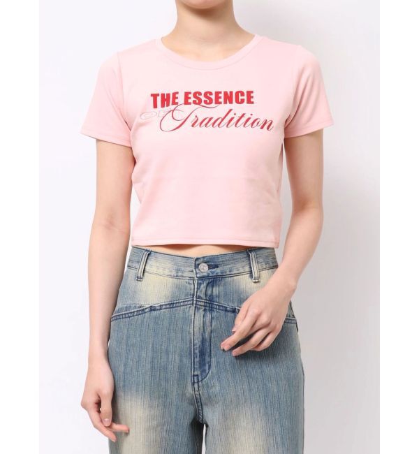 MURUA「MIXタイプフェイスクロップドTシャツ」|Tシャツ・カットソー|ピンク