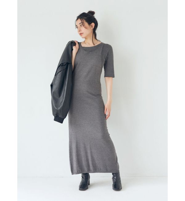 Ungrid「レイヤードニットワンピース」|ワンピース|