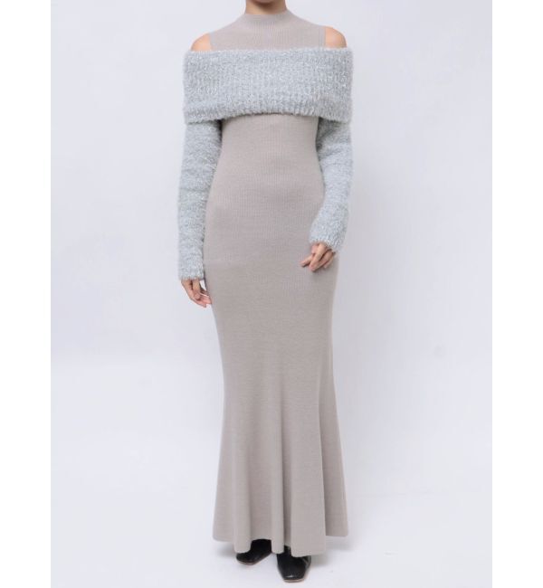 LAGUNAMOON「フェザーラメレイヤードニットワンピース」|ワンピース|