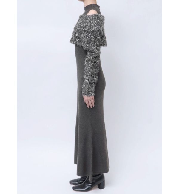 LAGUNAMOON「フェザーラメレイヤードニットワンピース」|ワンピース|