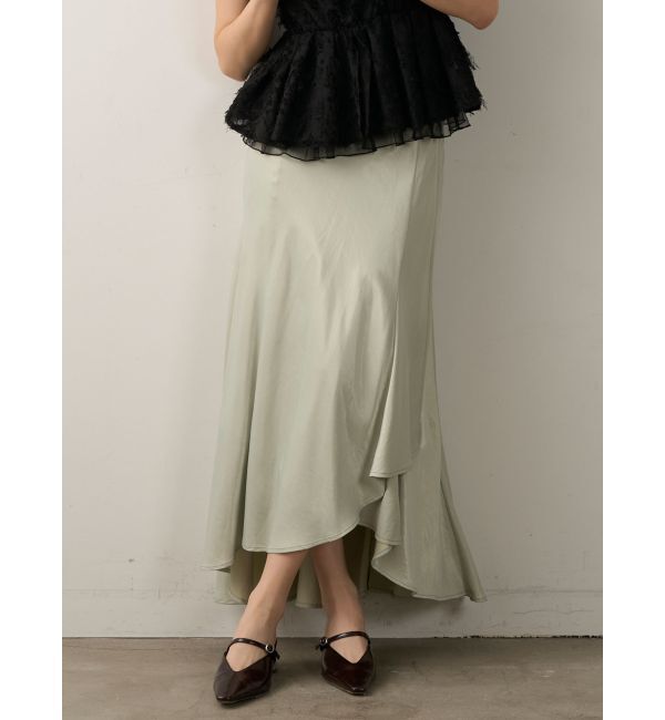 LAGUNAMOON「クロスレイヤードナロースカート」|スカート|ミントグリーン