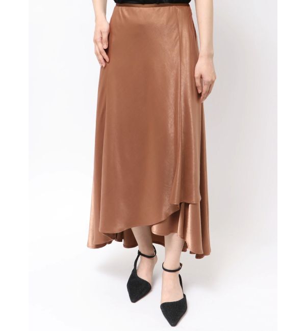 LAGUNAMOON「クロスレイヤードナロースカート」|スカート|ブラウン