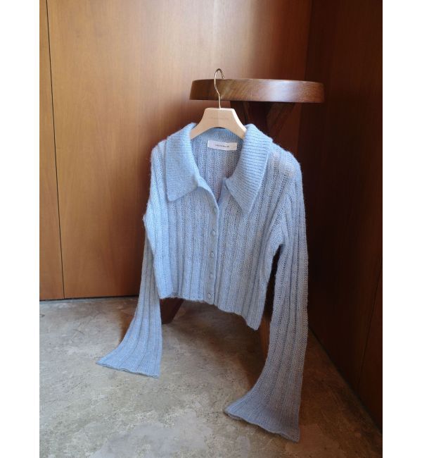 LAGUNAMOON「カラーデザインシアーニットカーデプルオーバー」|ニット・セーター|ブルー