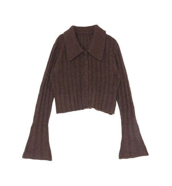 LAGUNAMOON「カラーデザインシアーニットカーデプルオーバー」|ニット・セーター|ブラウン