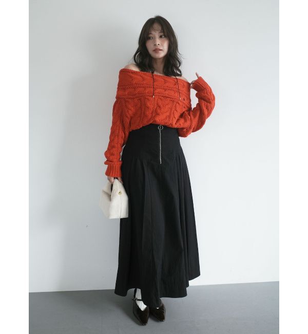 LAGUNAMOON「フロントZIPコルセットデザインフレアスカート」|スカート|
