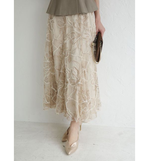 LAGUNAMOON「LADYベストセットフラワーチュールフレアスカート」|ワンピース|