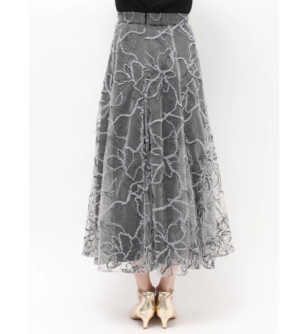 LAGUNAMOON「LADYベストセットフラワーチュールフレアスカート」|ワンピース|