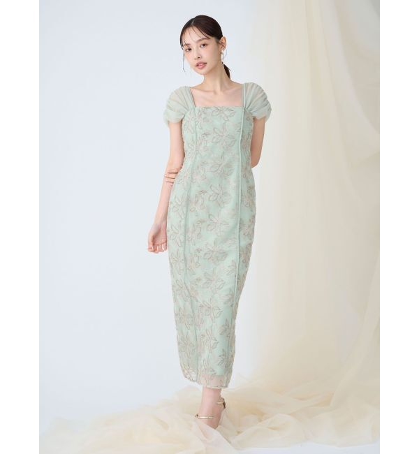 LAGUNAMOON「LADYラメフェザーエンブロイダリードレス」|ワンピース|